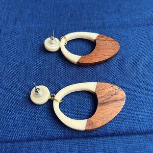Earrings, never been worn. Gorgeous wood accents.